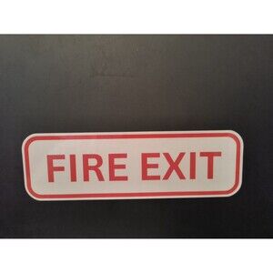 Fire Exit Safety Sign Sticker Waterproof Vinyl Decal (2 Pack)
